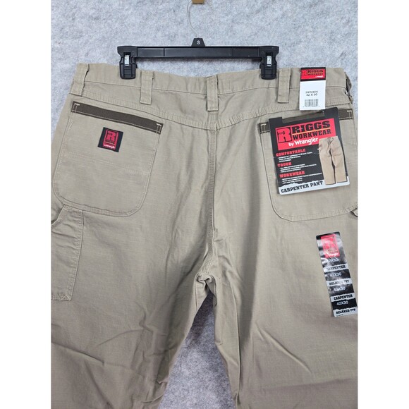 NEW Riggs Workwear by Wrangler Carpenter Pants Rip Stop 42x30 Grey-ish Khaki - Picture 8 of 8